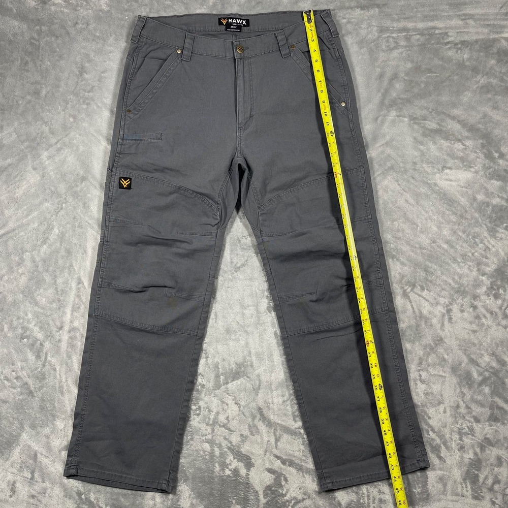HAWX Work Gear Men's Grey Canvas Carpenter Utility Work Pants Size 36(37)x32 - Picture 3 of 11